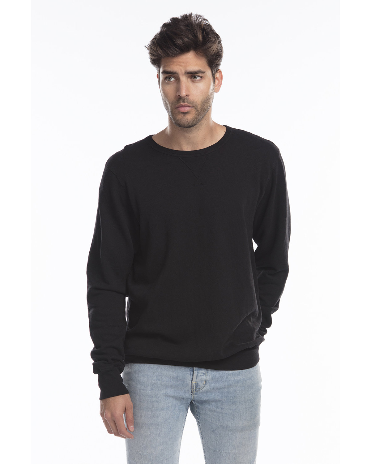 Mens Garment-Dyed Heavy French Terry Crewneck Sweatshirt-US Blanks