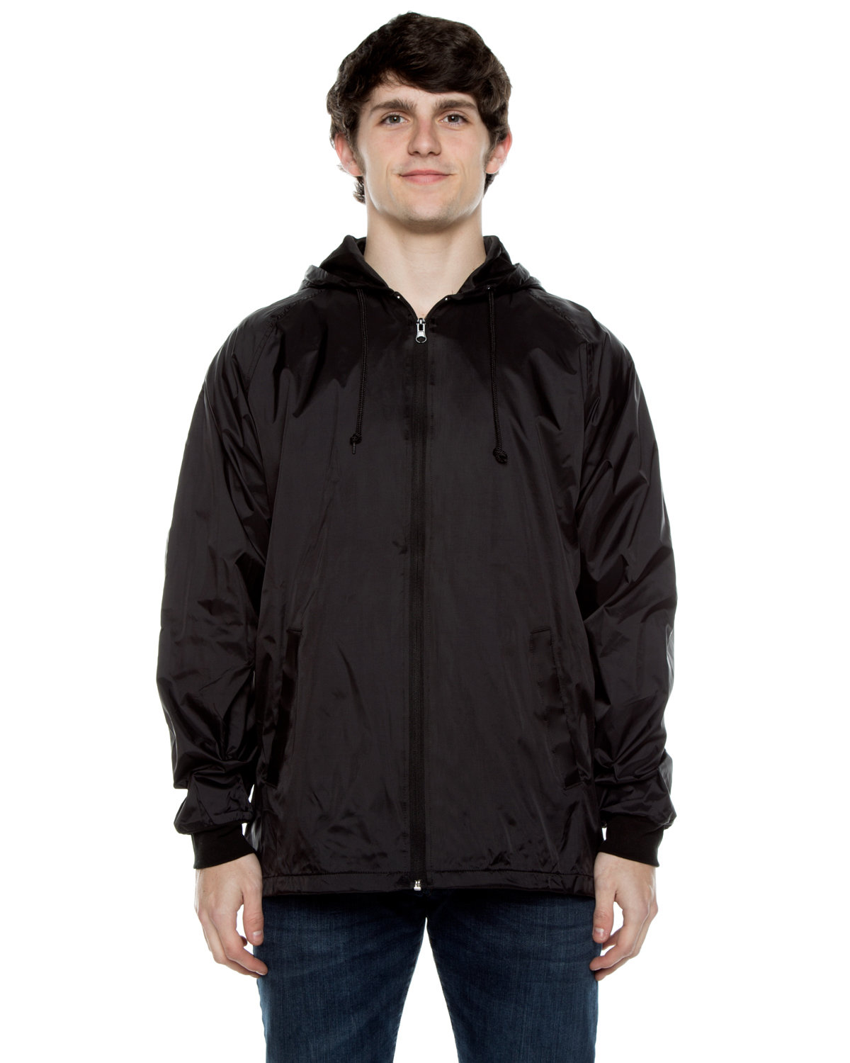 Unisex Nylon Full Zip Hooded Jacket-