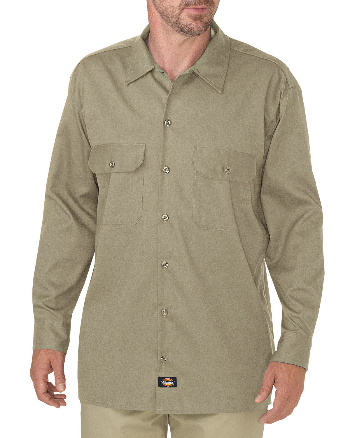 Mens Flex Relaxed Fit Long&#45;Sleeve Twill Work Shirt-Dickies