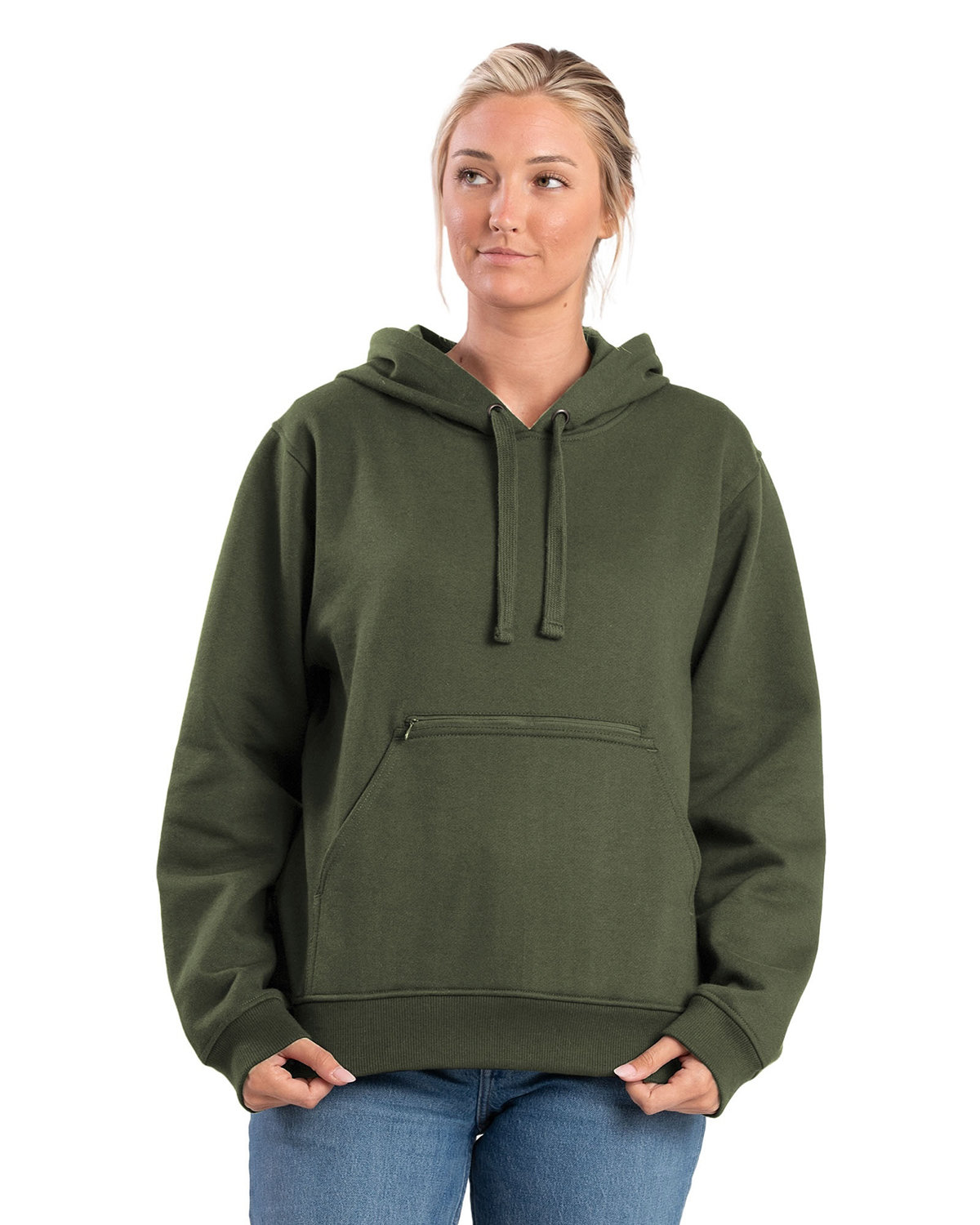 Ladies Heritage Zippered Pocket Hooded Pullover Sweatshirt-