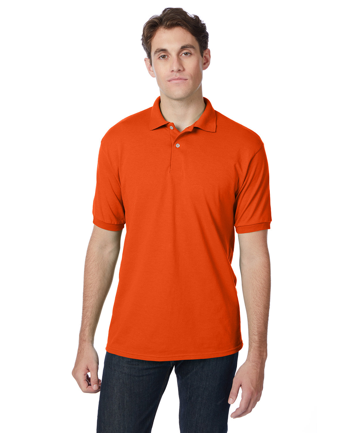 Hanes Adult 50/50 EcoSmart® Jersey Knit Polo orange 