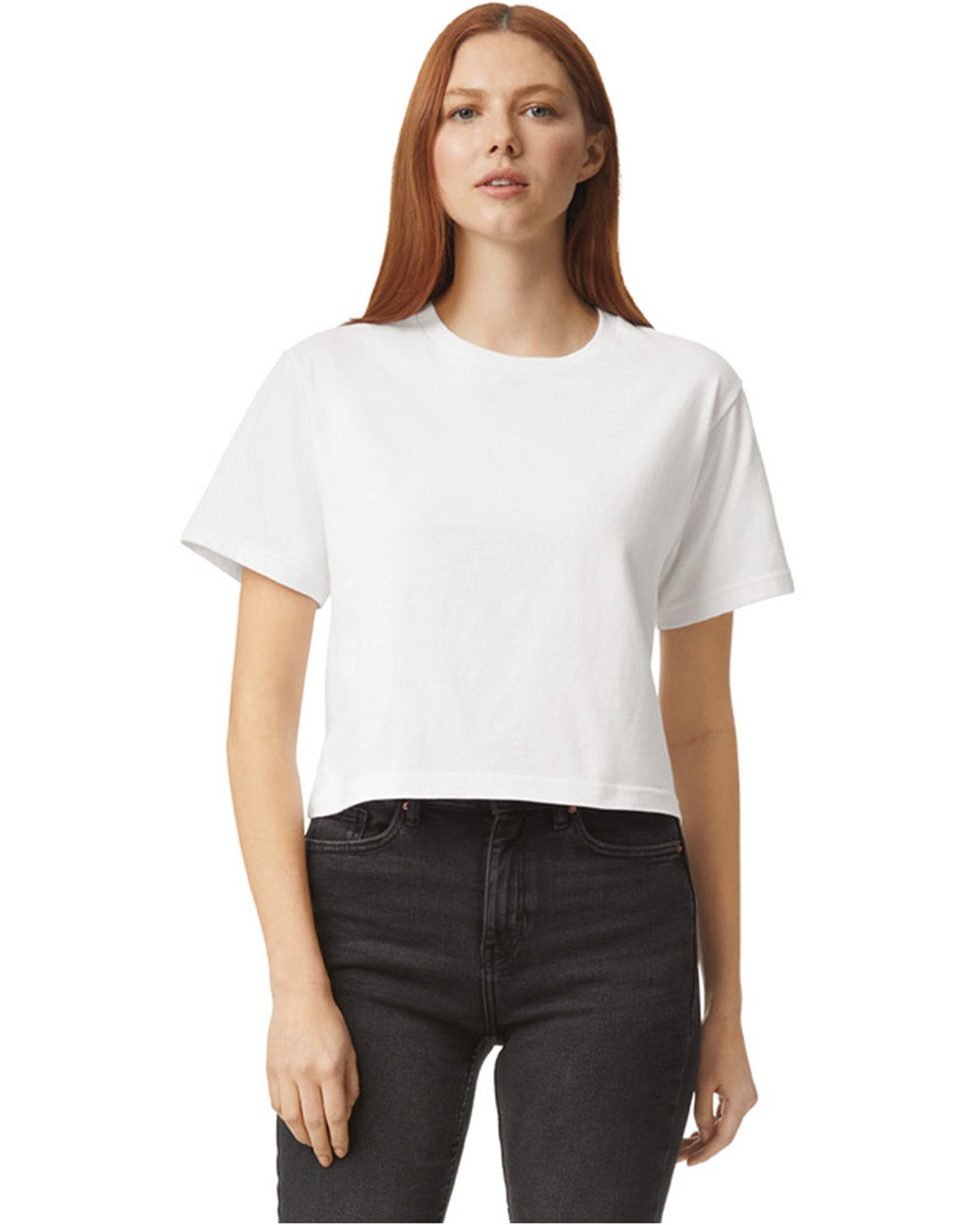 American Apparel Ladies' Fine Jersey Boxy T-Shirt WHITE 