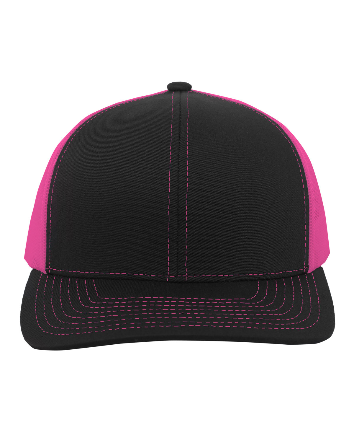 Pacific Headwear Trucker Snapback Hat BLACK/ PINK 
