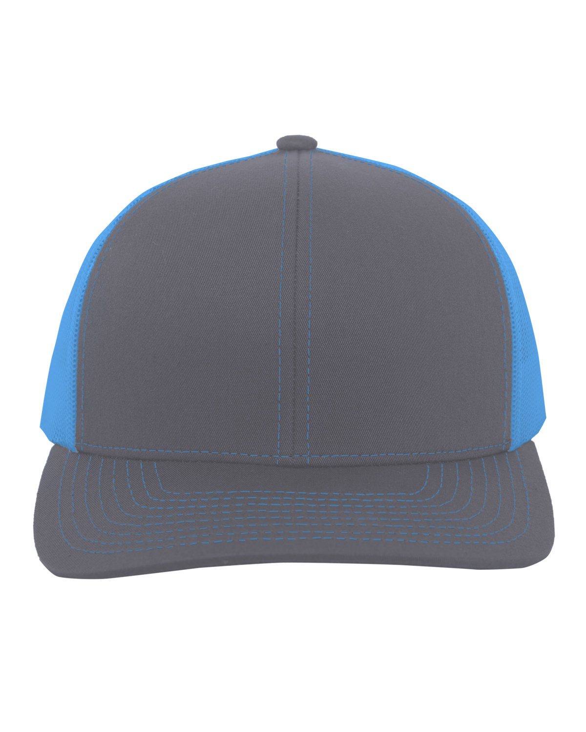 Pacific Headwear Trucker Snapback Hat GRAPHITE/ N BLUE 