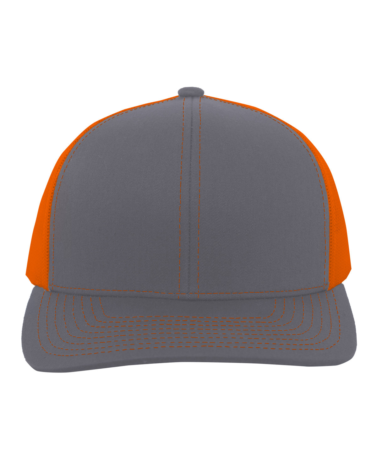 Pacific Headwear Trucker Snapback Hat GRAPHITE/ N ORNG 