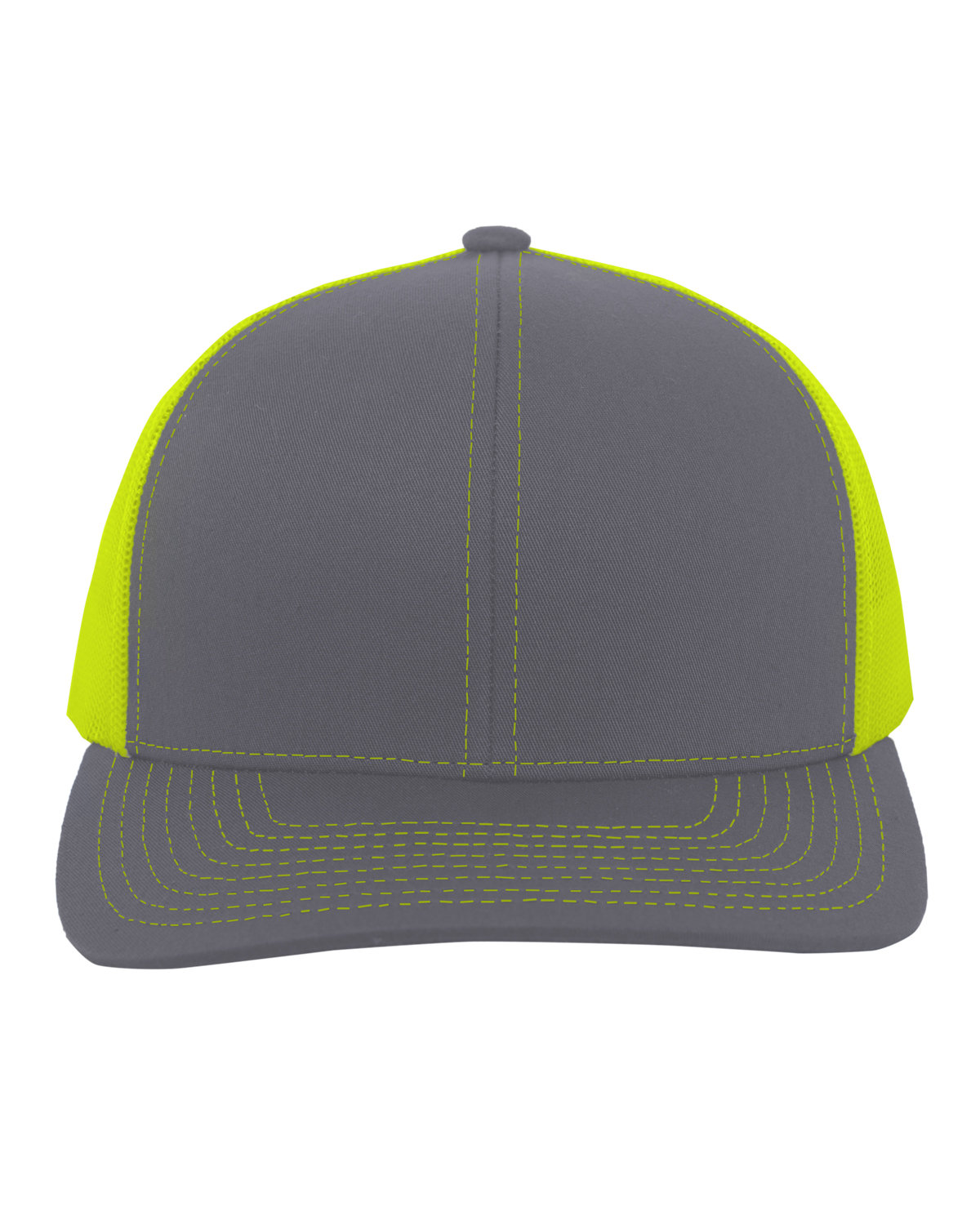 Pacific Headwear Trucker Snapback Hat GRAPHITE/ N YLLW 