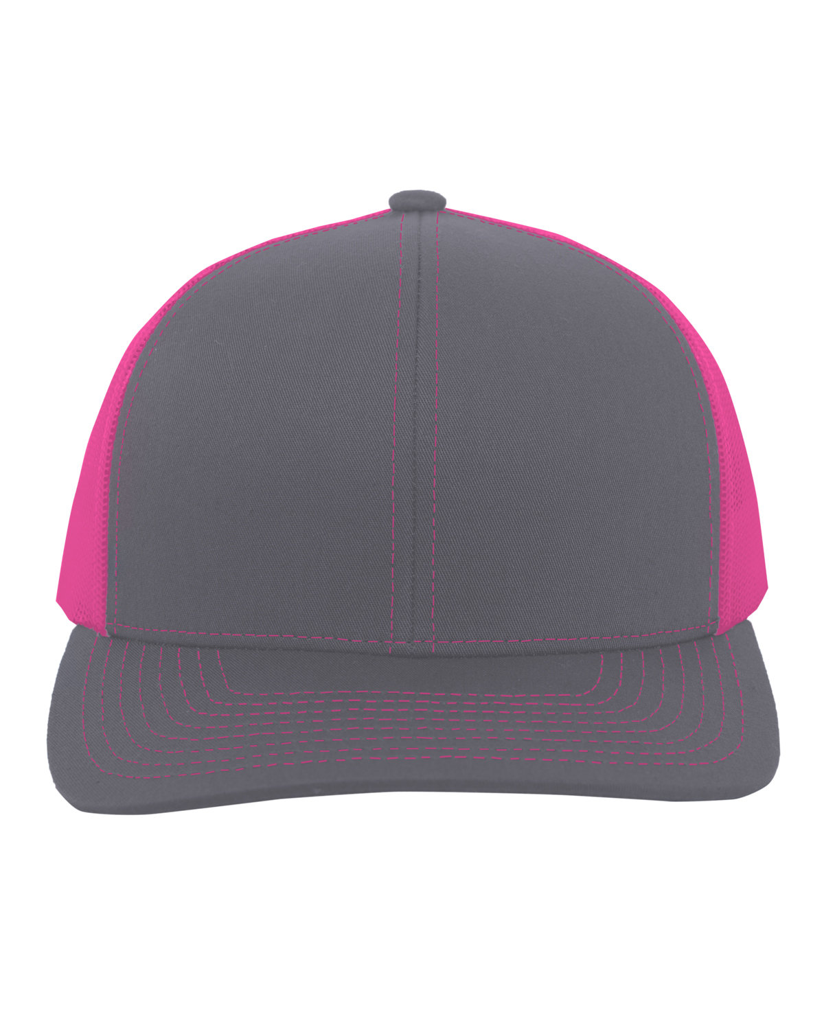 Pacific Headwear Trucker Snapback Hat GRAPHITE/ PINK 