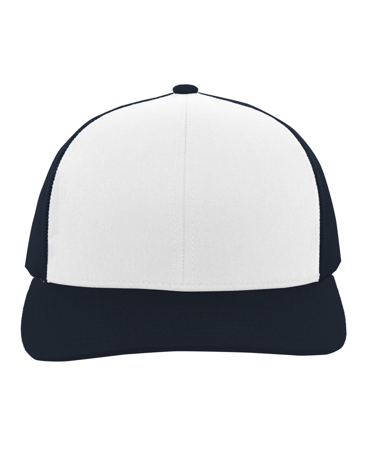 Pacific Headwear Trucker Snapback Hat WHITE/ NVY/ NVY 