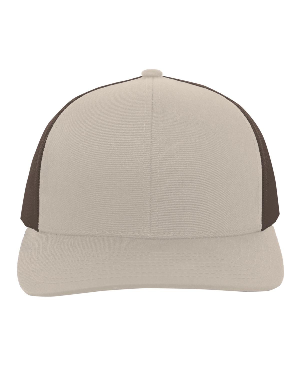 Pacific Headwear Trucker Snapback Hat KHAKI/ BROWN 