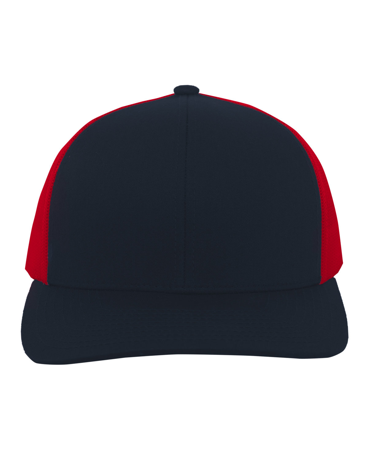 Pacific Headwear Trucker Snapback Hat NAVY/ RED 