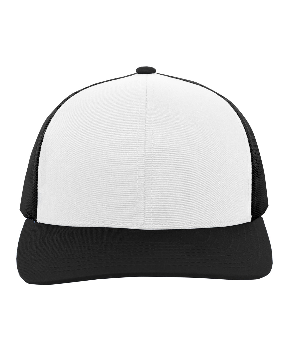 Pacific Headwear Trucker Snapback Hat WHITE/ BLK/ BLK 