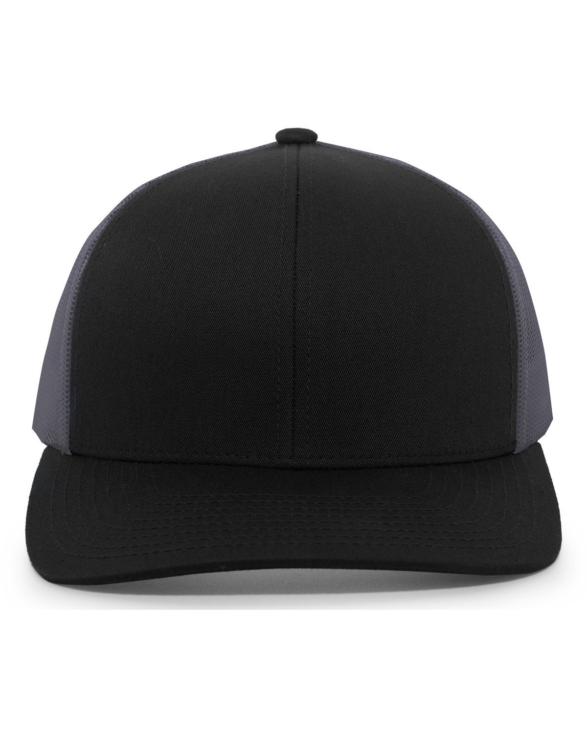 Pacific Headwear Trucker Snapback Hat BLACK/ GRAPHITE 