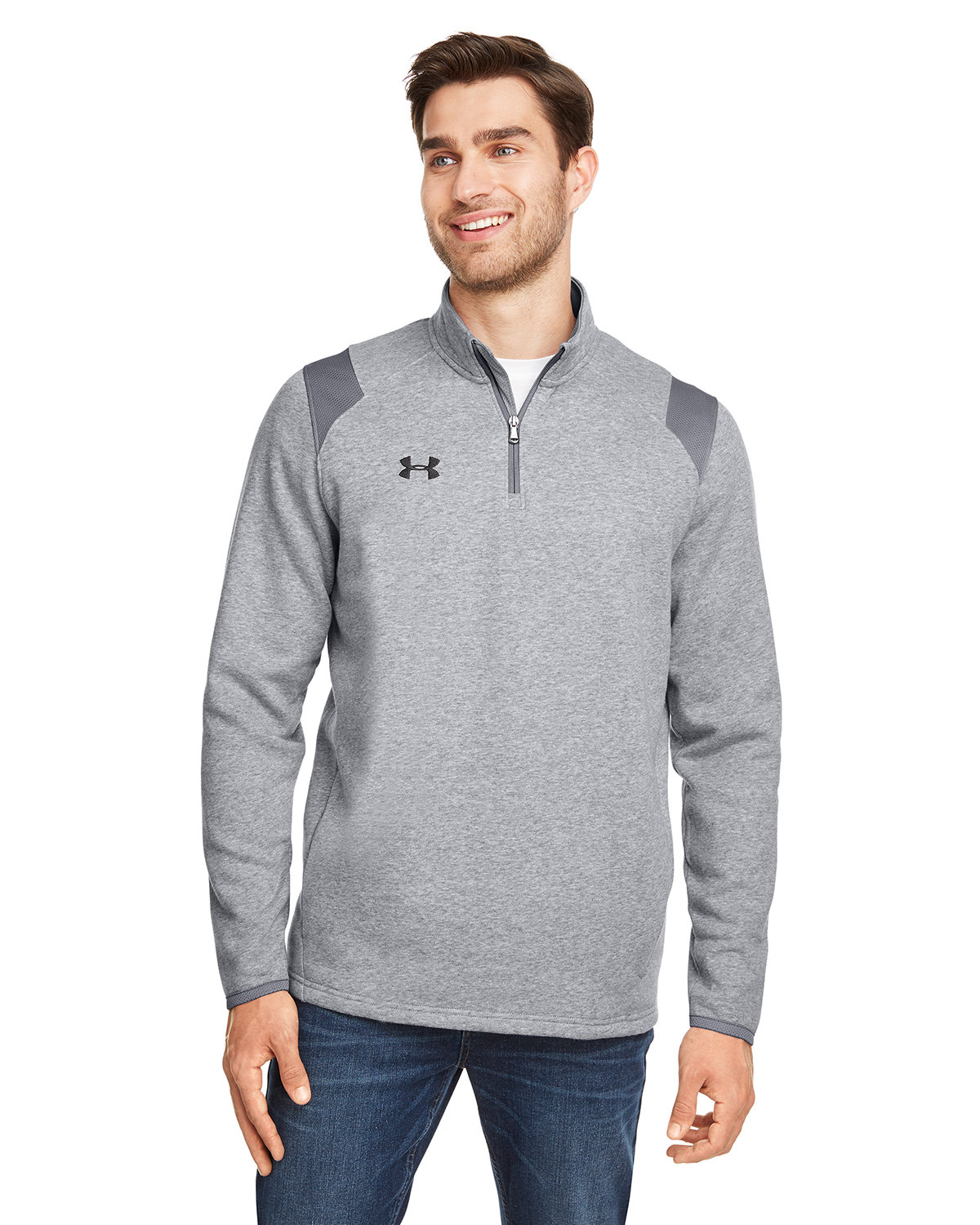 Under Armour Men's Hustle Quarter-Zip Pullover Sweatshirt | alphabroder