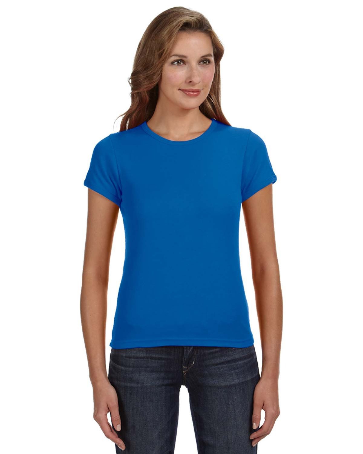 Anvil Ladies' 1x1 Baby Rib Scoop T-Shirt ROYAL BLUE 