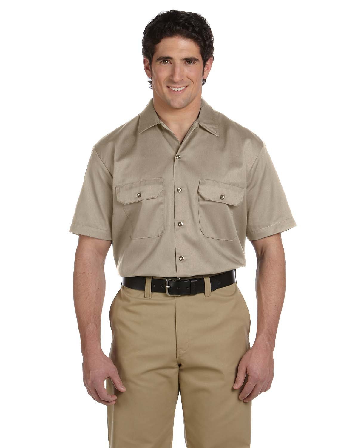 Dickies Men's 5.25 oz./yd² Short-Sleeve Work Shirt DESERT SAND 