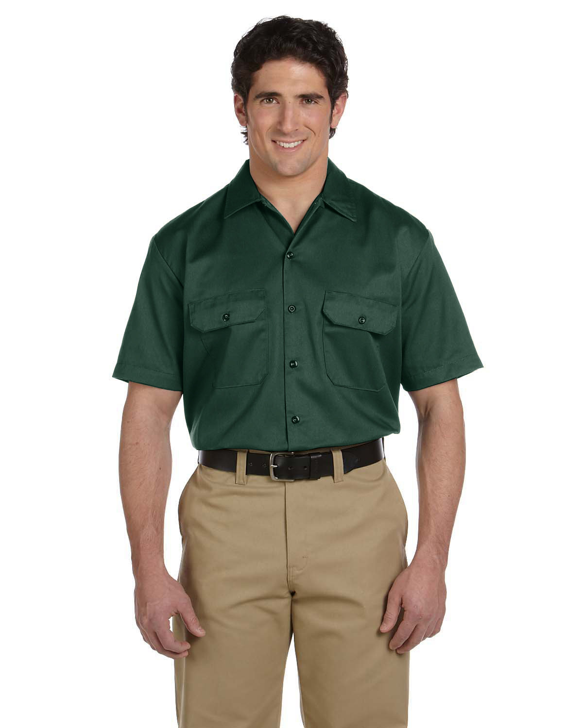 Dickies Unisex Short-Sleeve Work Shirt hunter green 