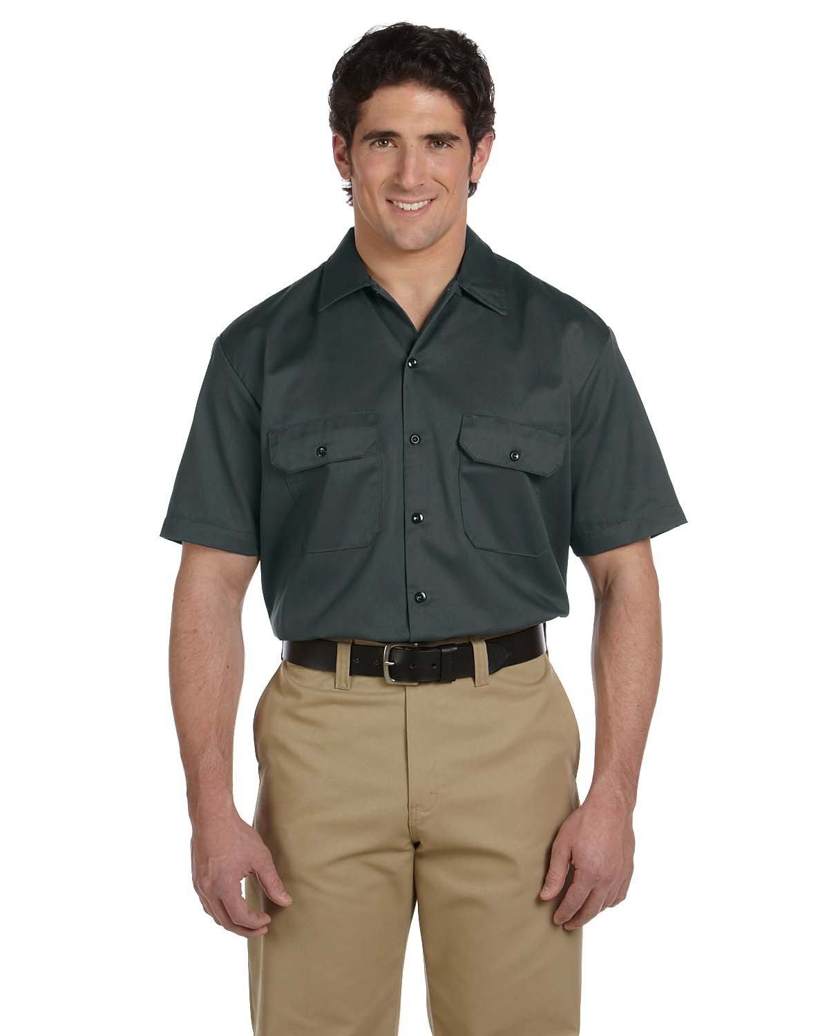 Dickies Men's 5.25 oz./yd² Short-Sleeve Work Shirt CHARCOAL 
