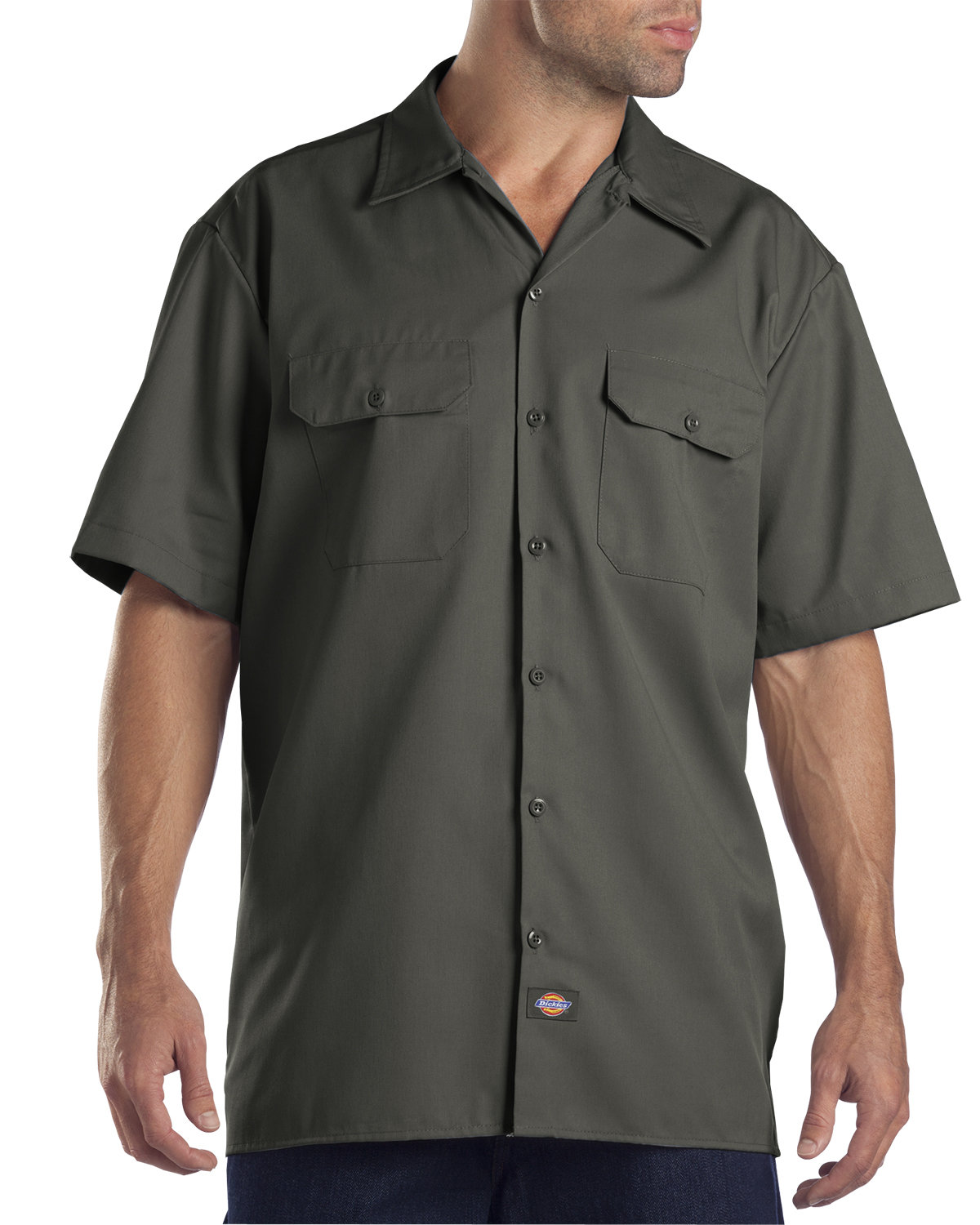 Dickies Unisex Short-Sleeve Work Shirt olive green 