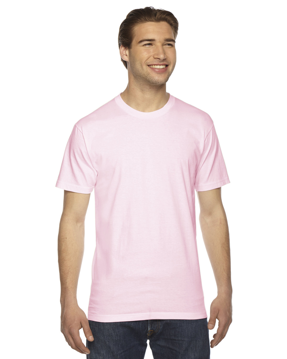 American Apparel Unisex Fine Jersey Short-Sleeve T-Shirt LIGHT PINK 