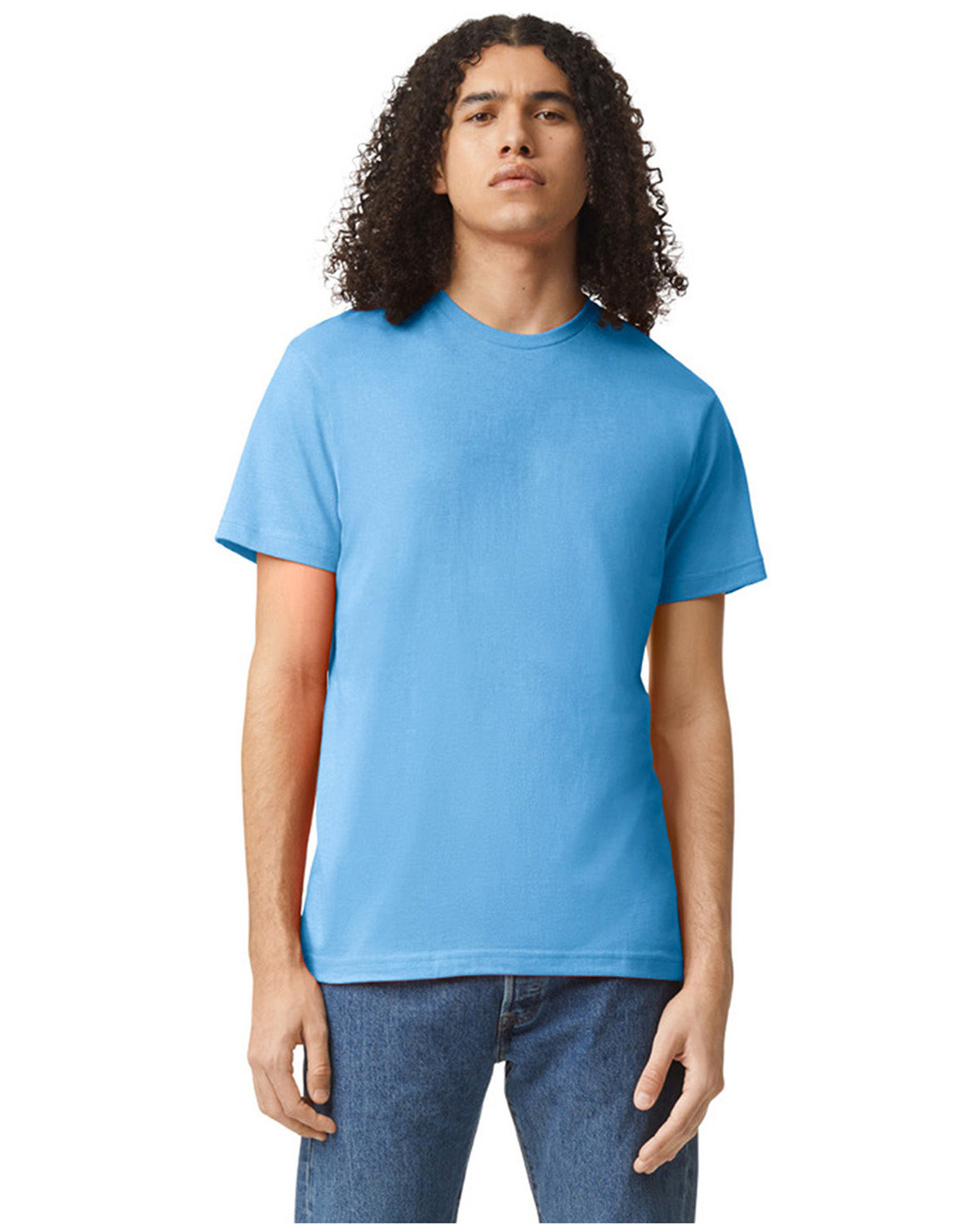 American Apparel Unisex CVC T-Shirt HEATHER LT BLUE 