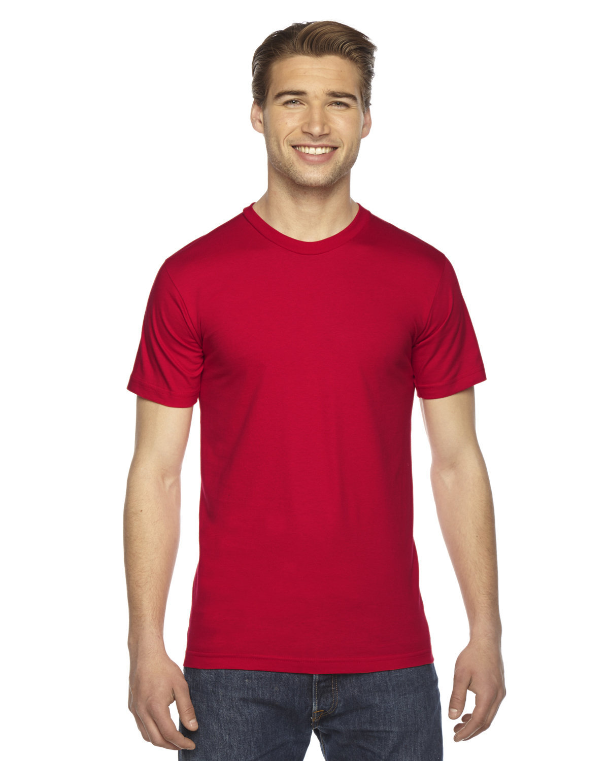 American Apparel Unisex Fine Jersey USA Made T-Shirt red 