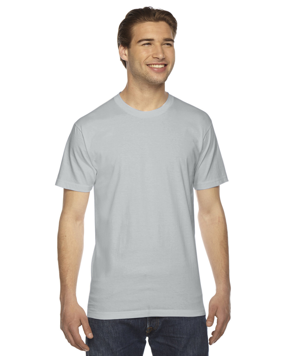 American Apparel Unisex Fine Jersey USA Made T-Shirt new silver 