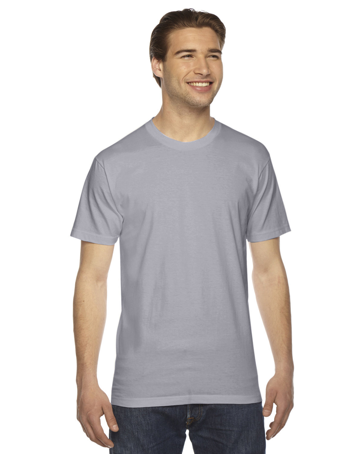 American Apparel Unisex Fine Jersey USA Made T-Shirt slate 
