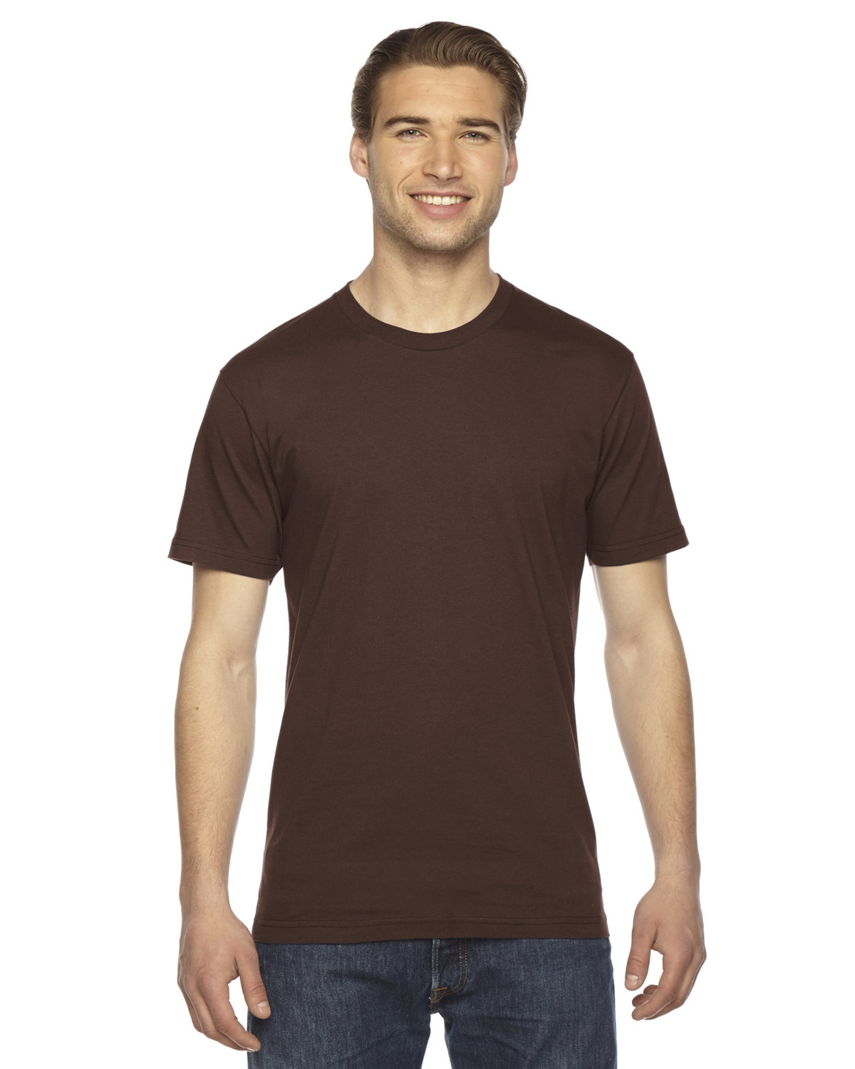 American Apparel Unisex Fine Jersey Short-Sleeve T-Shirt BROWN 