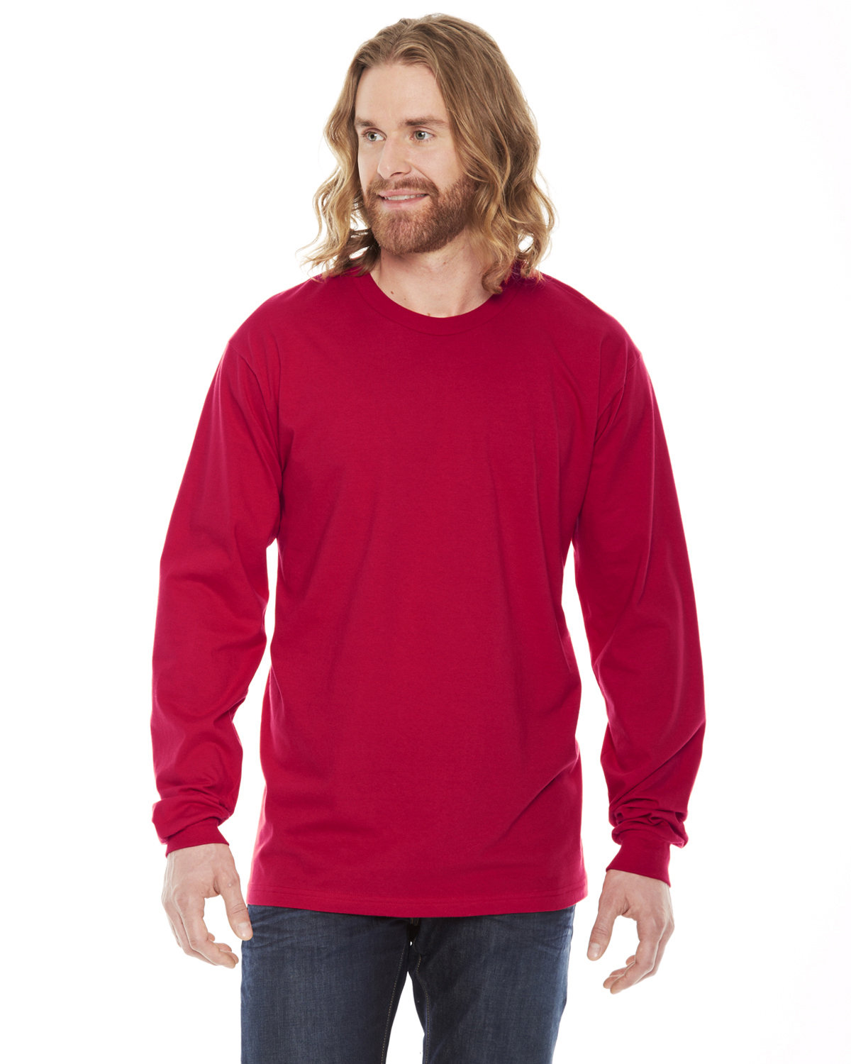 American Apparel Unisex Fine Jersey Long-Sleeve T-Shirt RED 