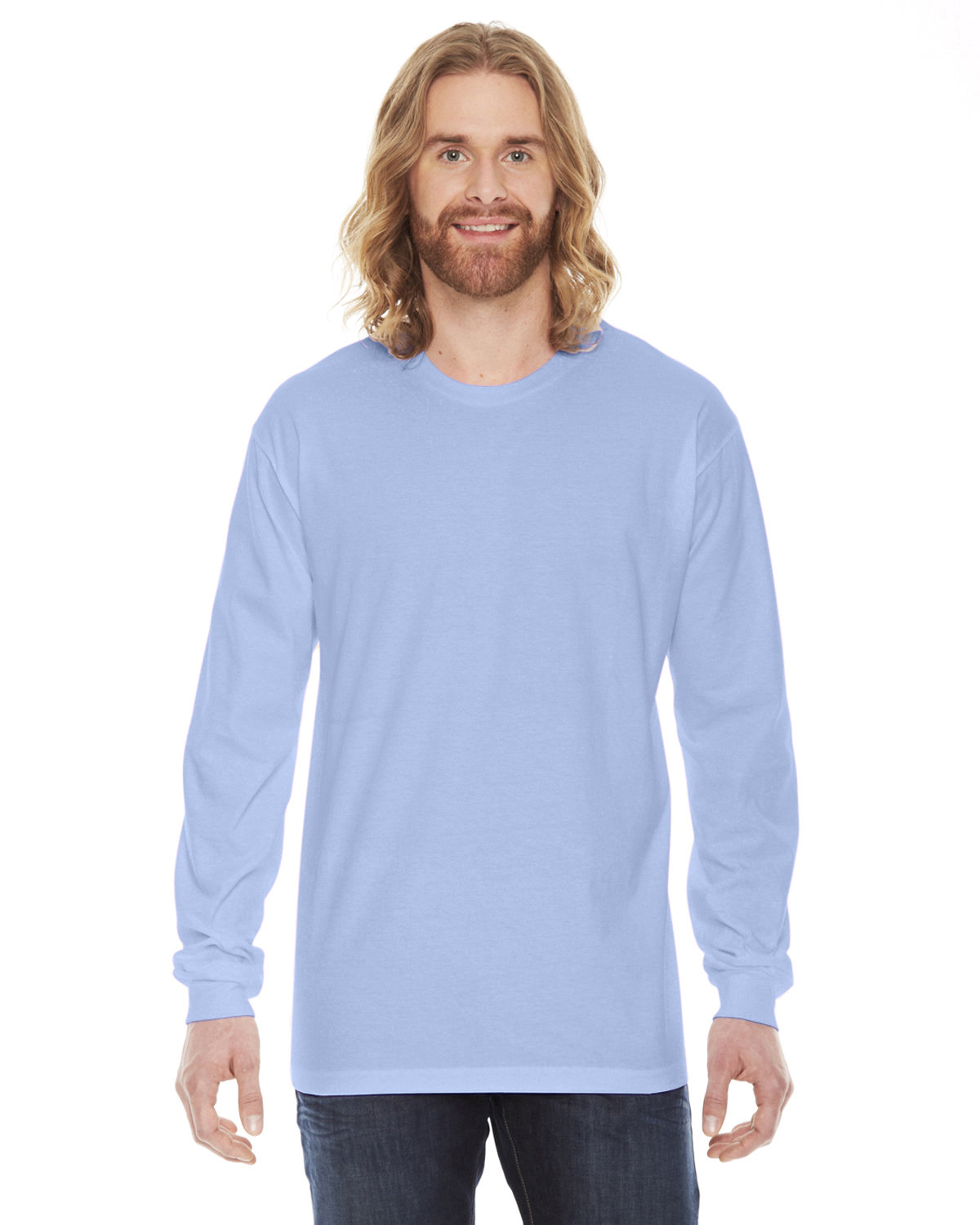 American Apparel Unisex Fine Jersey Long-Sleeve T-Shirt BABY BLUE 