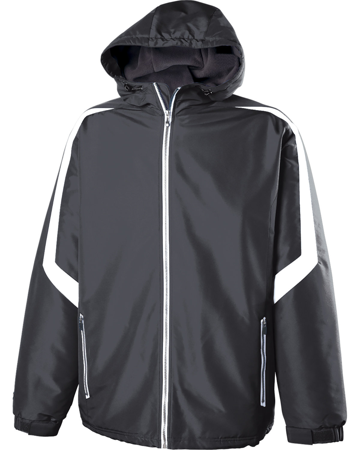 Smitty Black & White Collegiate Style Front Zip Polyester Shell Jacket BKS-227 Basketball 