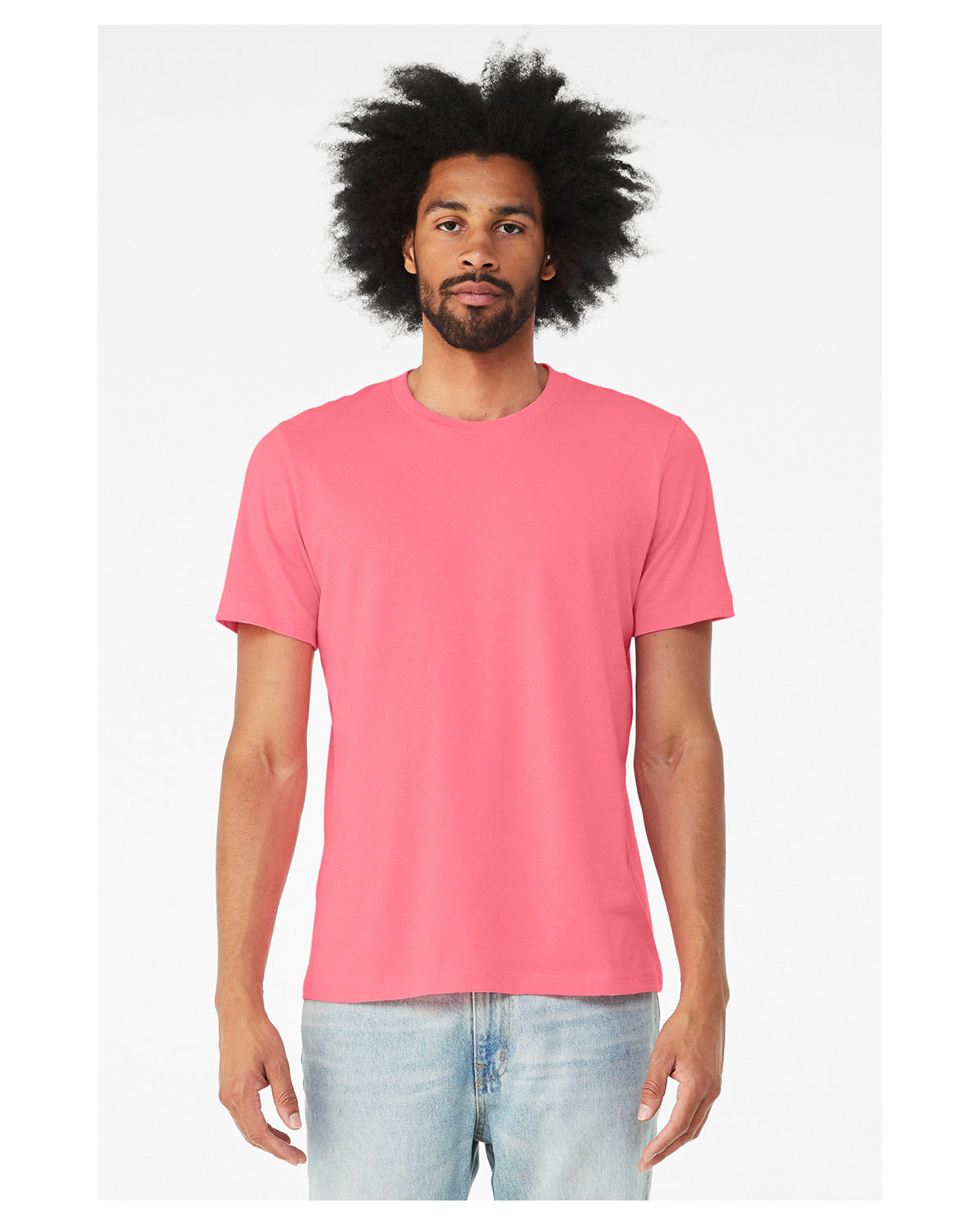 Bella + Canvas Unisex Heather CVC T-Shirt neon pink 