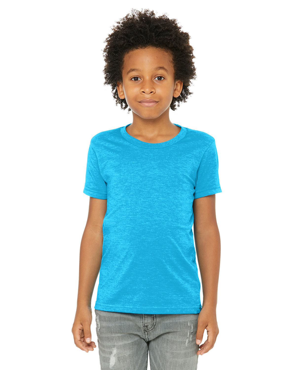 Bella + Canvas Youth CVC Jersey T-Shirt NEON BLUE 