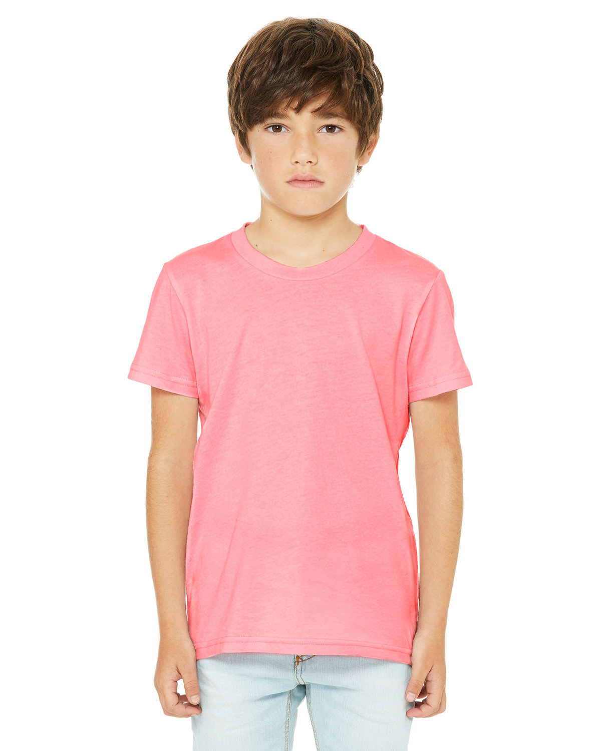 Bella + Canvas Youth CVC Jersey T-Shirt NEON PINK 