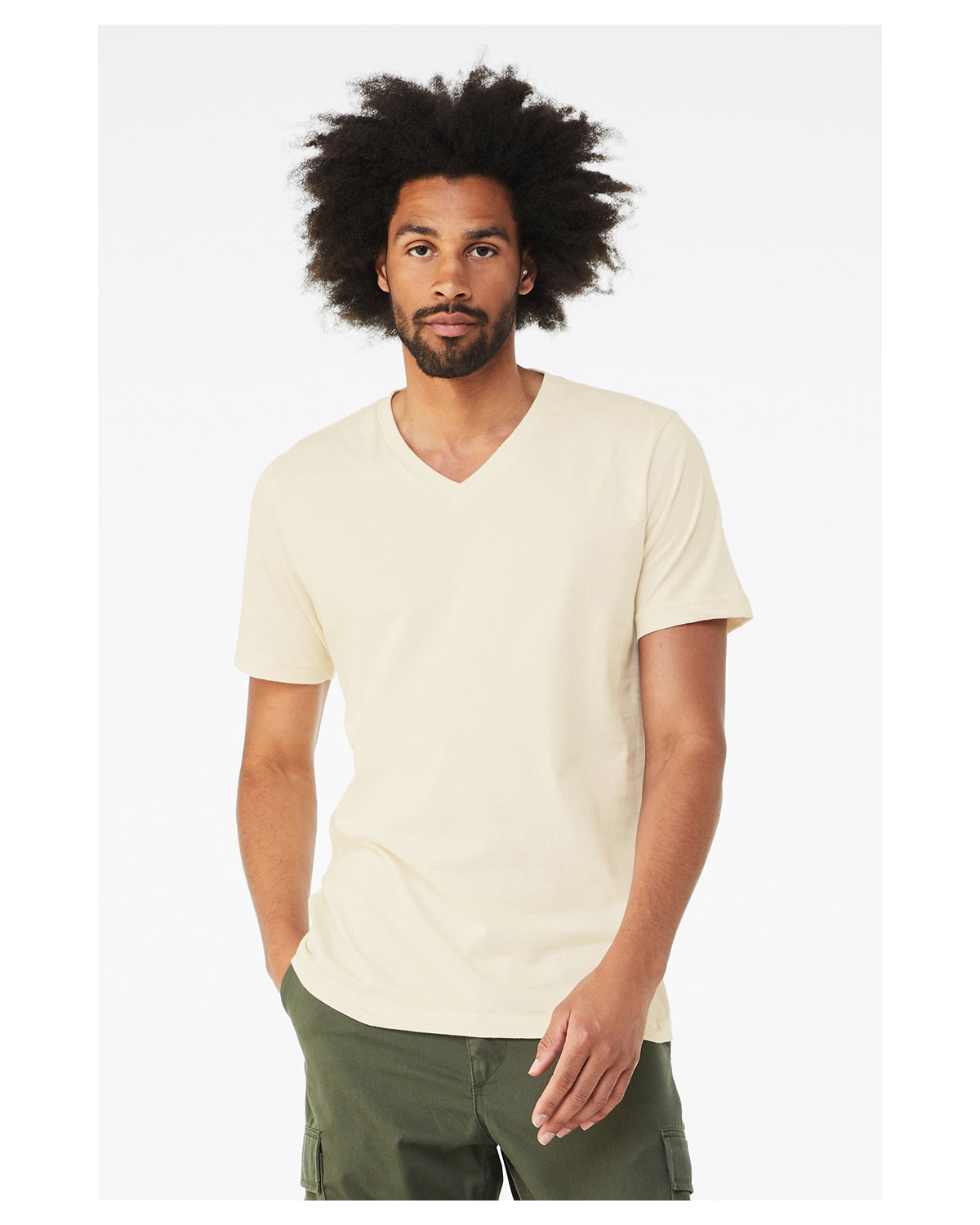 Bella + Canvas Unisex Jersey Short-Sleeve V-Neck T-Shirt NATURAL 