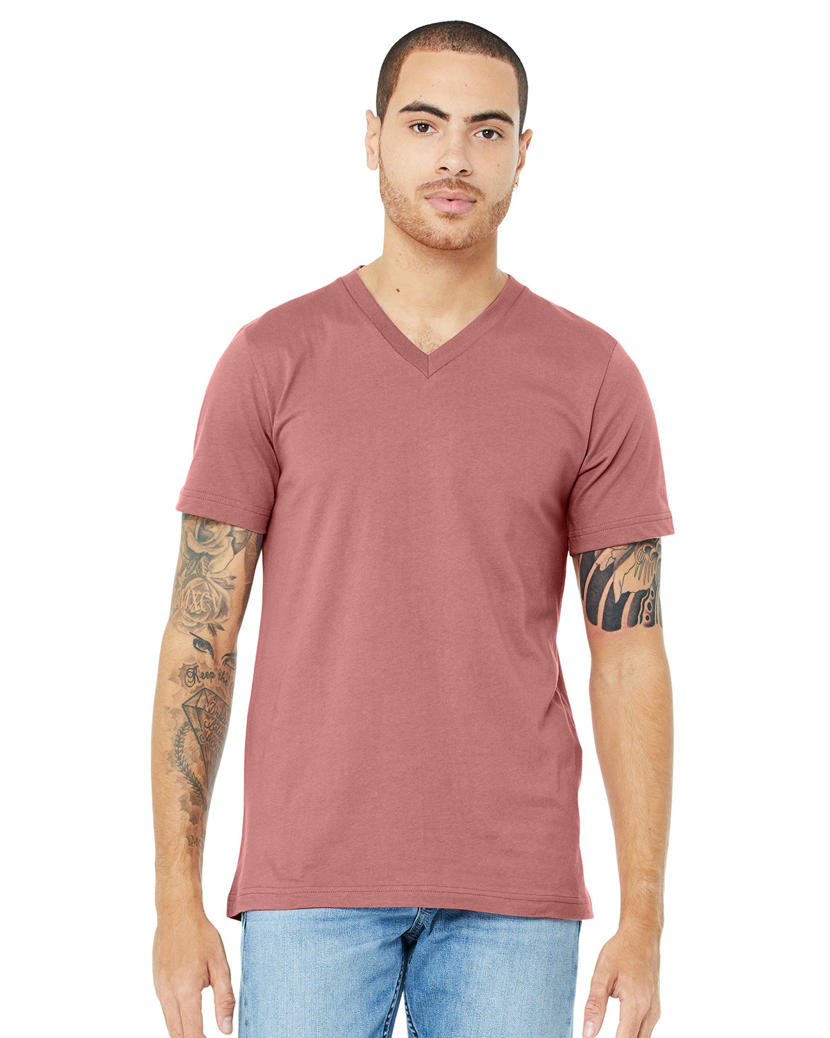 Bella + Canvas Unisex Jersey Short-Sleeve V-Neck T-Shirt MAUVE 