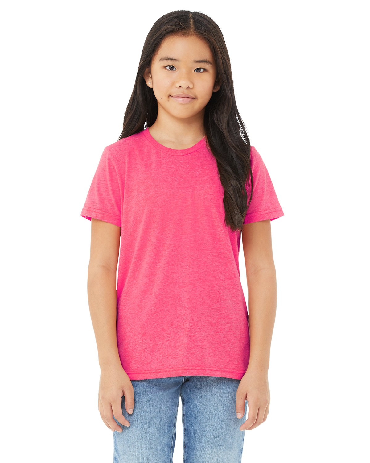 Bella + Canvas Youth Triblend Short-Sleeve T-Shirt CHAR PNK TRIBLND 