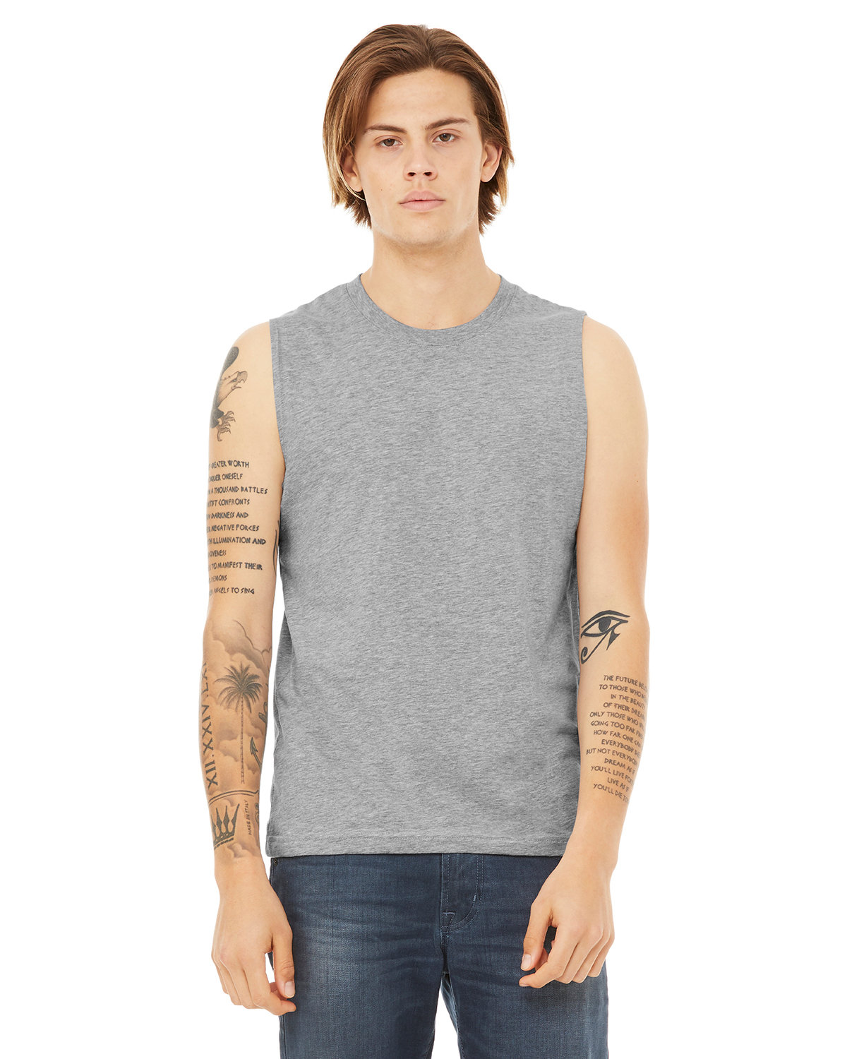 Bella + Canvas Unisex Jersey Muscle Tank ATHLETIC HEATHER 