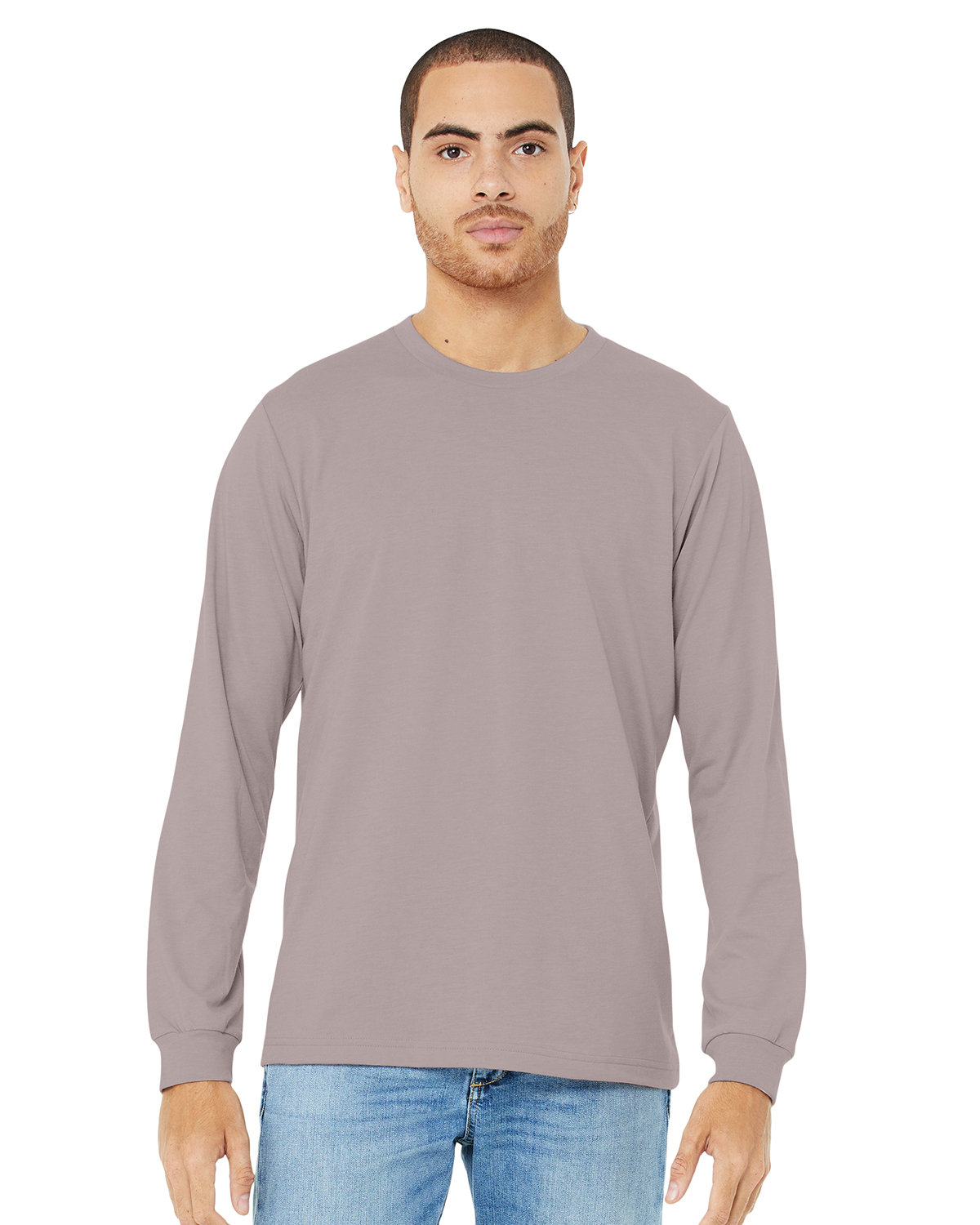 Bella + Canvas Unisex CVC Jersey Long-Sleeve T-Shirt HTHR PINK GRAVEL 