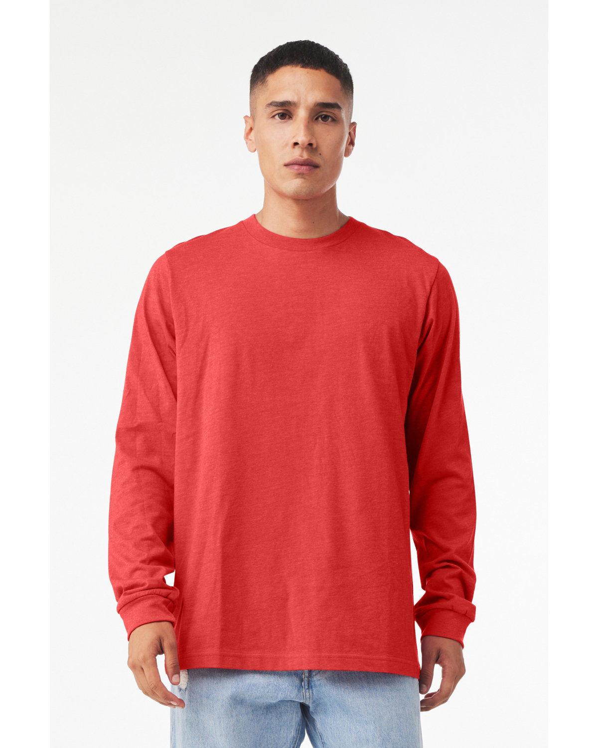 Bella + Canvas Unisex CVC Jersey Long-Sleeve T-Shirt HEATHER RED 