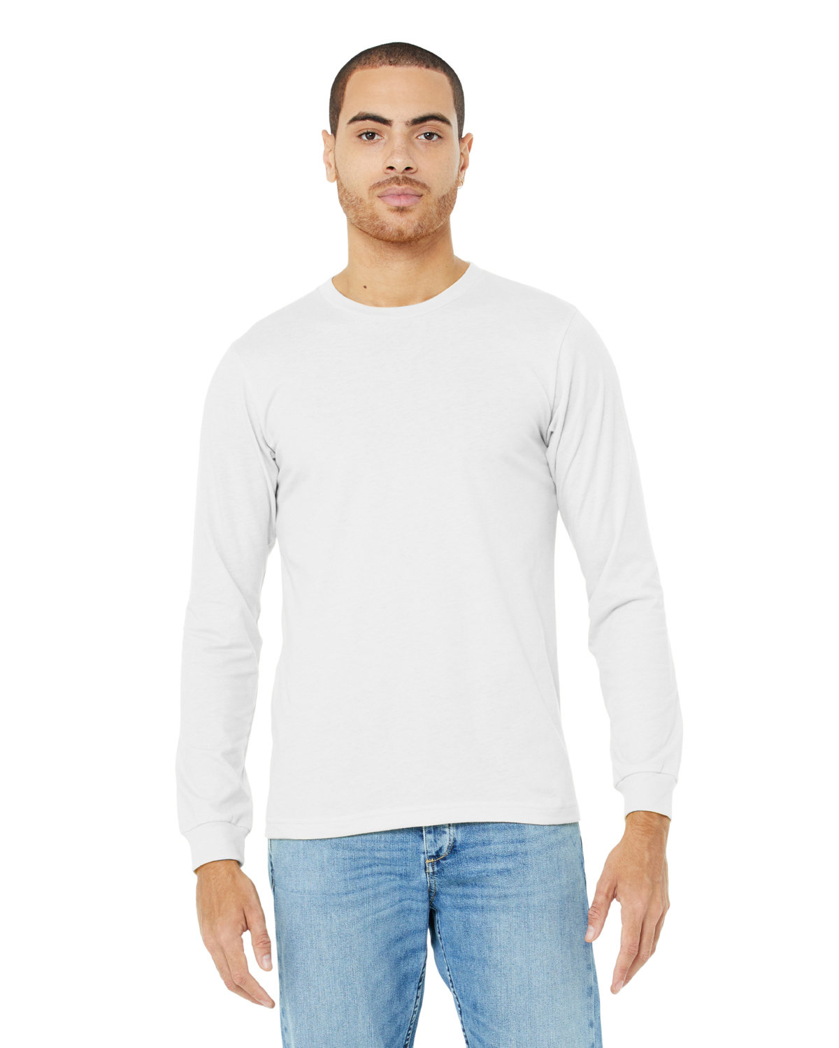 Bella + Canvas Unisex CVC Jersey Long-Sleeve T-Shirt SOLID WHT BLEND 