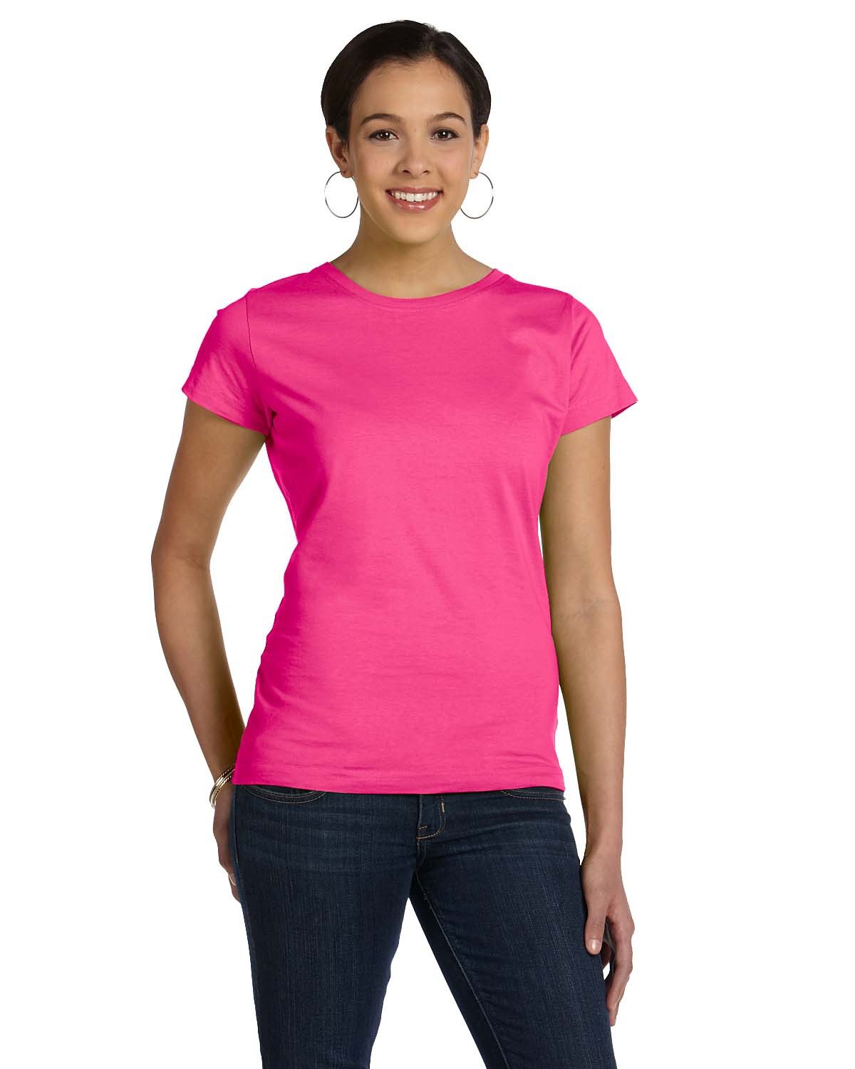 LAT Ladies' Fine Jersey T-Shirt HOT PINK 