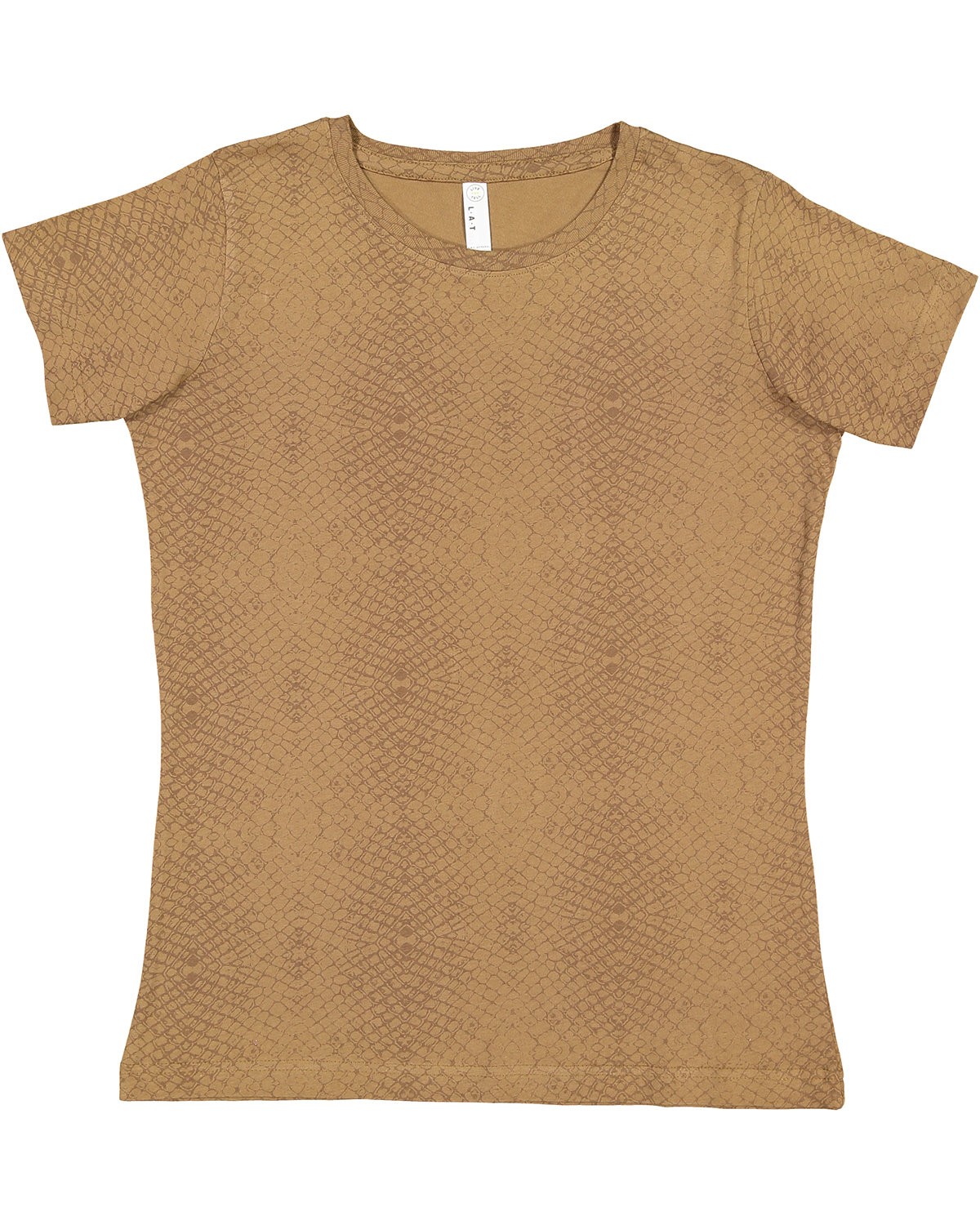 LAT Ladies' Fine Jersey T-Shirt BROWN REPTILE 