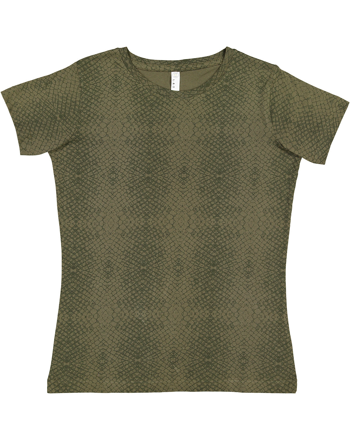 LAT Ladies' Fine Jersey T-Shirt GREEN REPTILE 