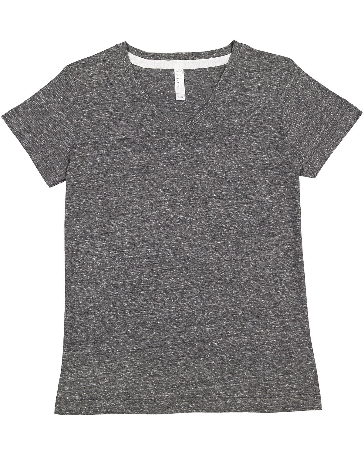 LAT Ladies' V-Neck Harborside Melange Jersey T-Shirt | alphabroder