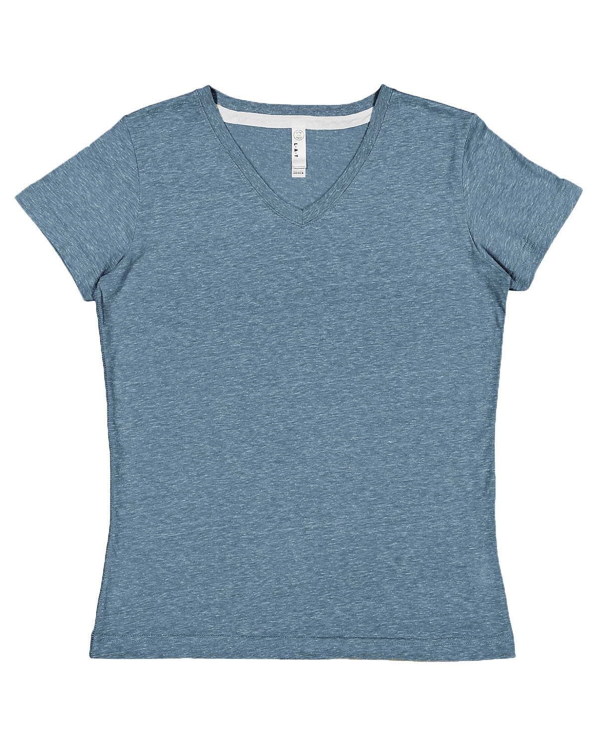 LAT Ladies' V-Neck Harborside Melange Jersey T-Shirt | alphabroder