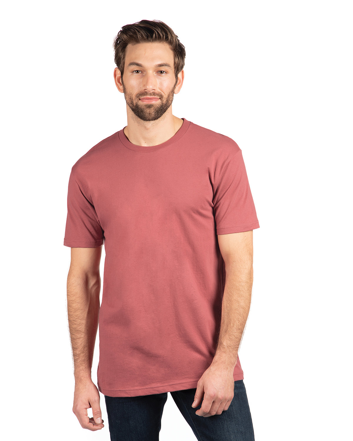 Next Level Men's Fitted Set in 1x1 Baby Rib Collar T-Shirt, M