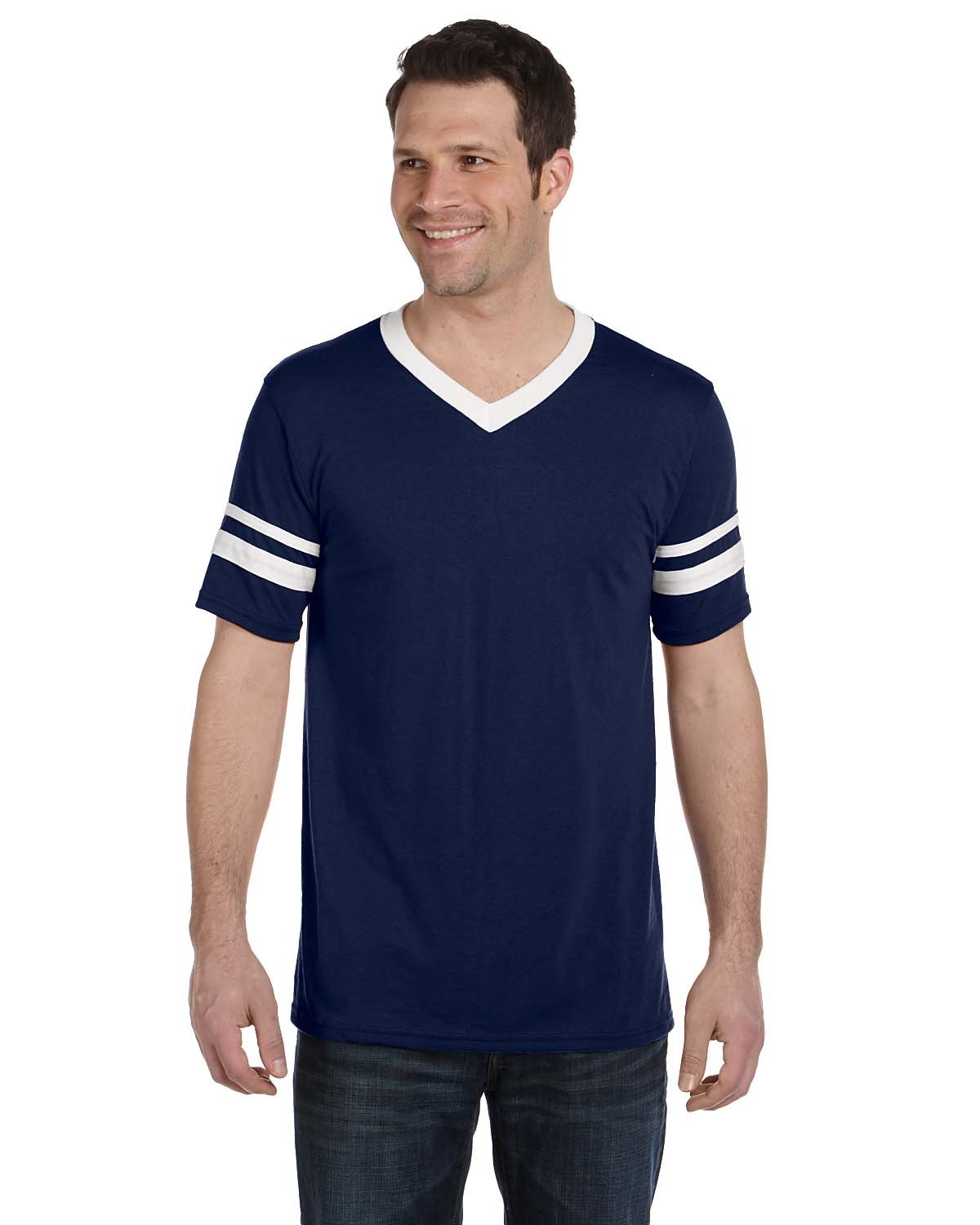 Augusta Sportswear Adult Sleeve Stripe Jersey NAVY/ WHITE 