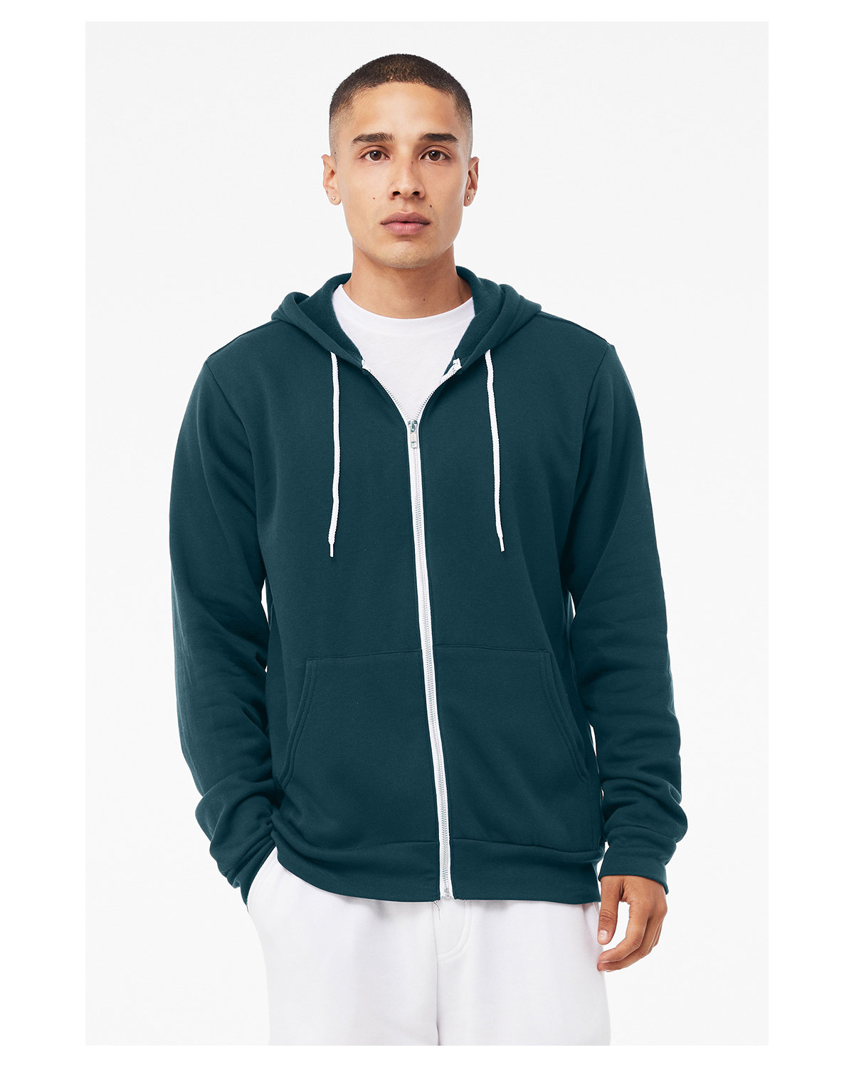 Bella + Canvas Unisex Poly-Cotton Fleece Full-Zip Hooded Sweatshirt ATLANTIC 