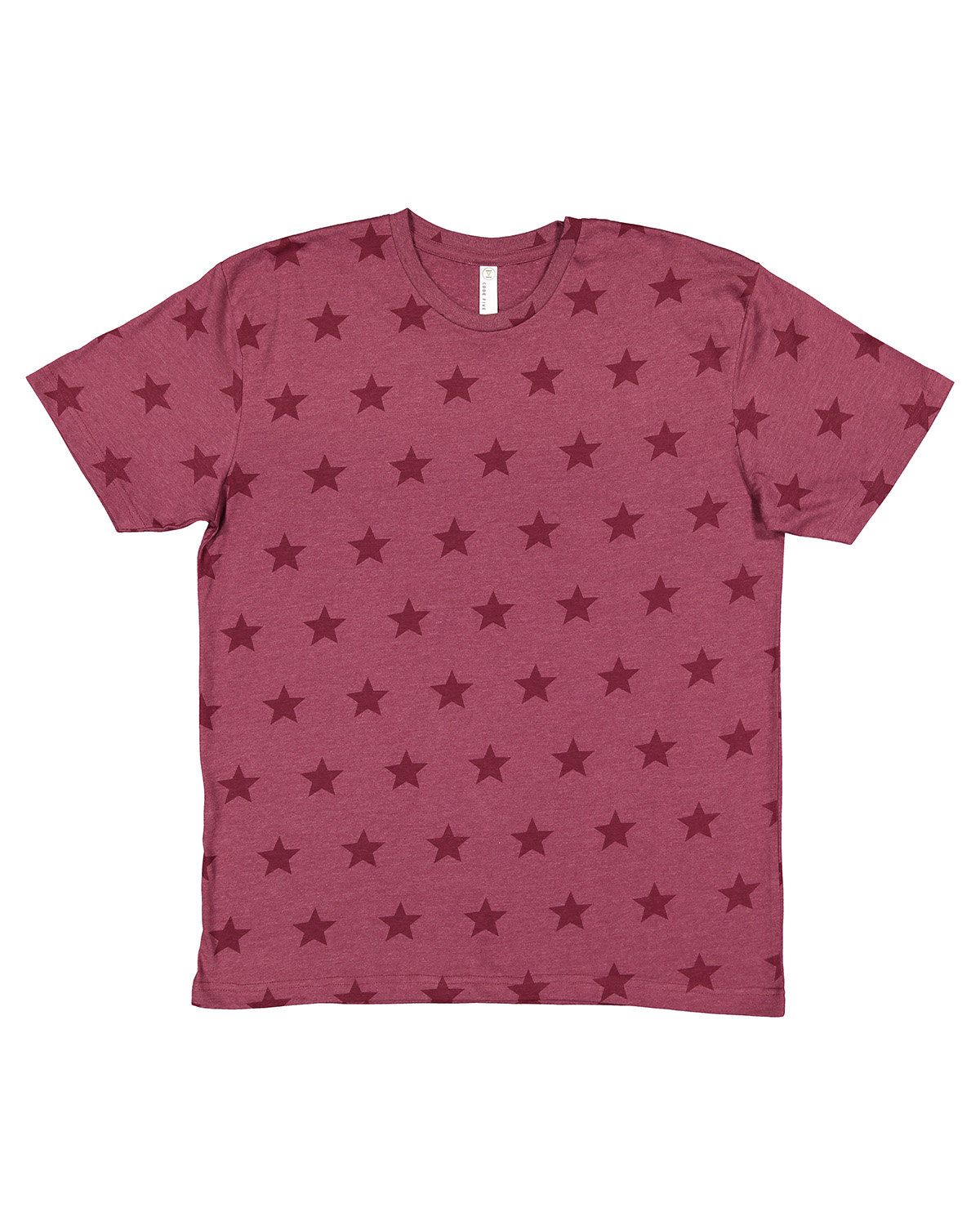 Code Five Mens' Five Star T-Shirt BURGUNDY STAR 